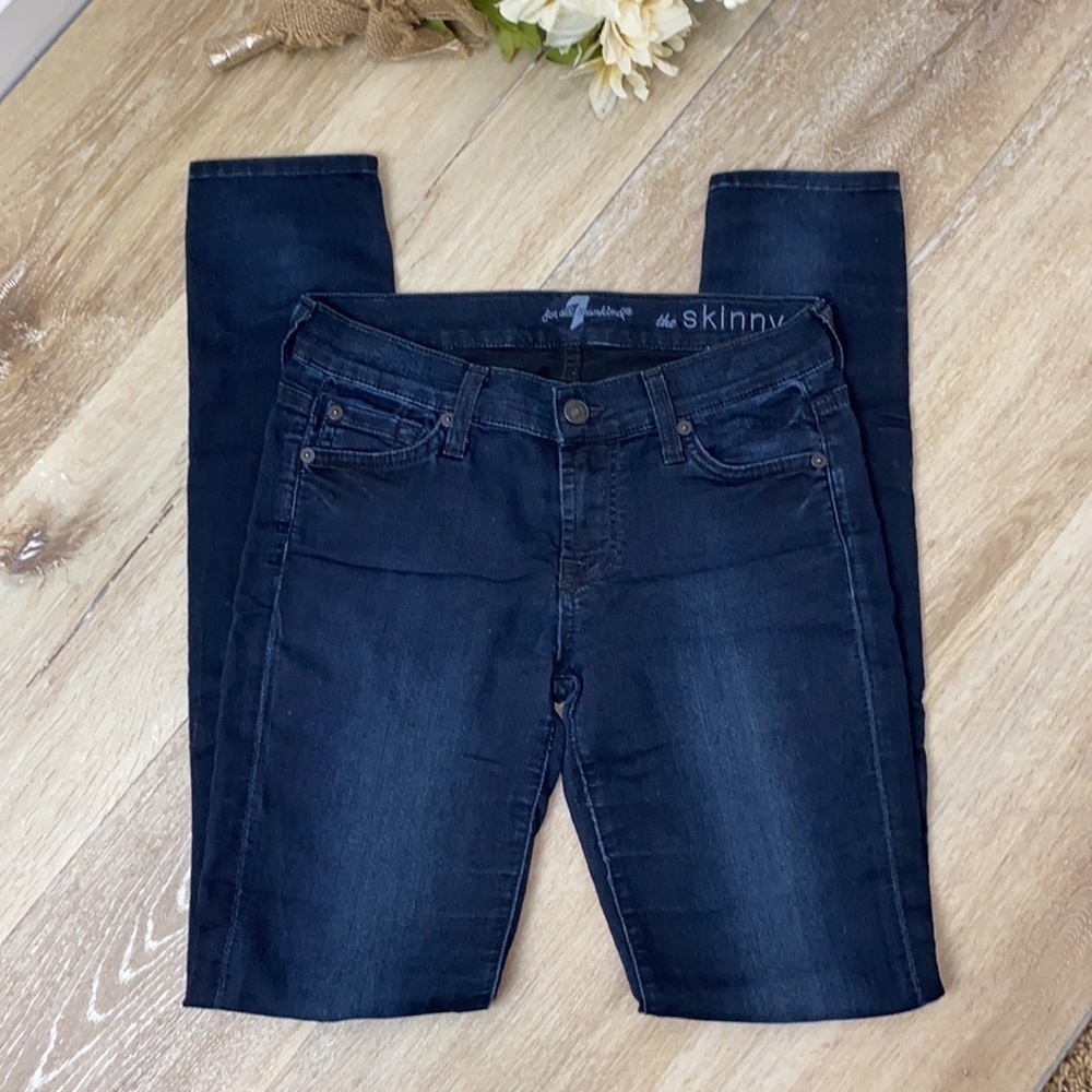7 FAM The Skinny Dark Blue Jeans